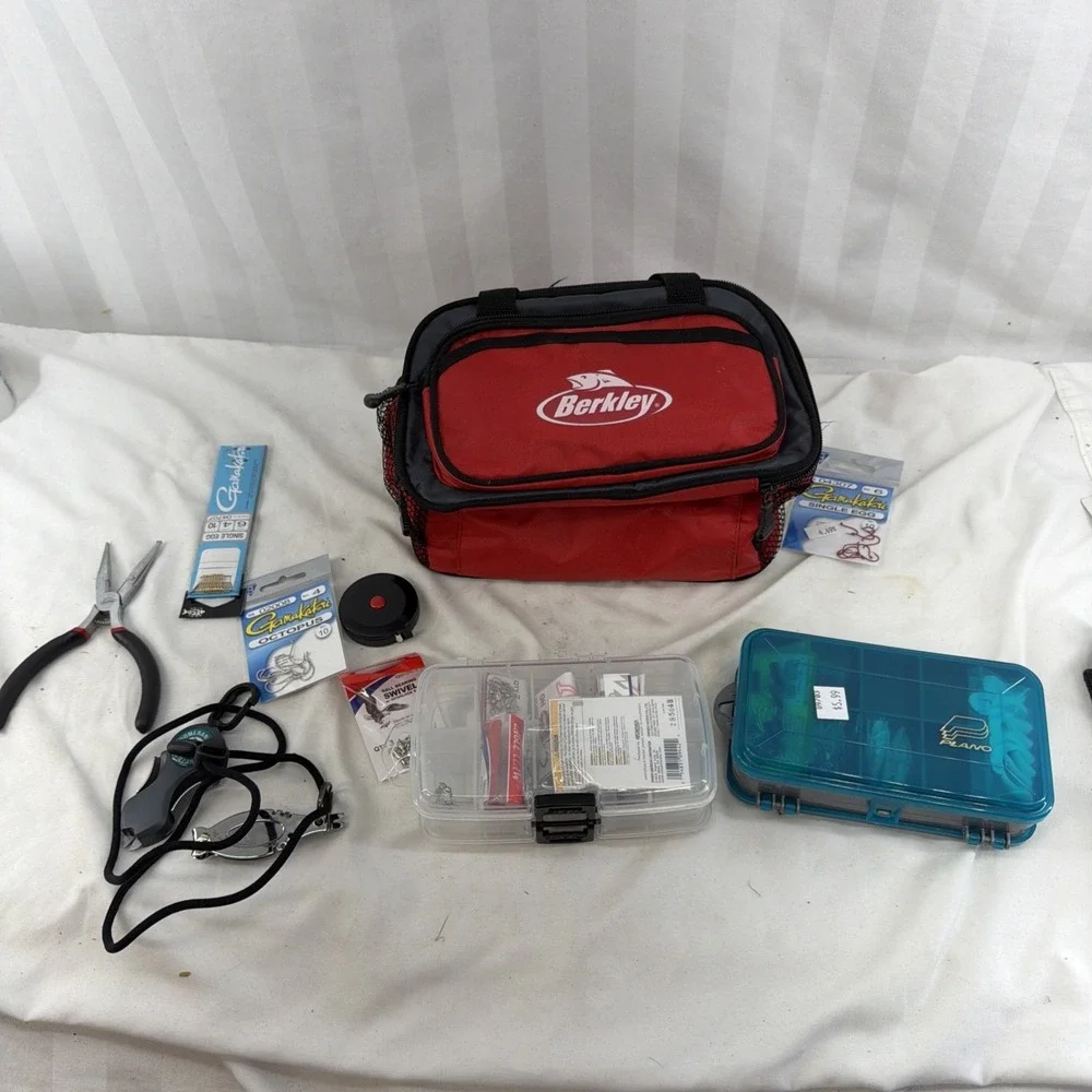 Berkeley Bag And Plano Case And Fishing Supplies Lot
